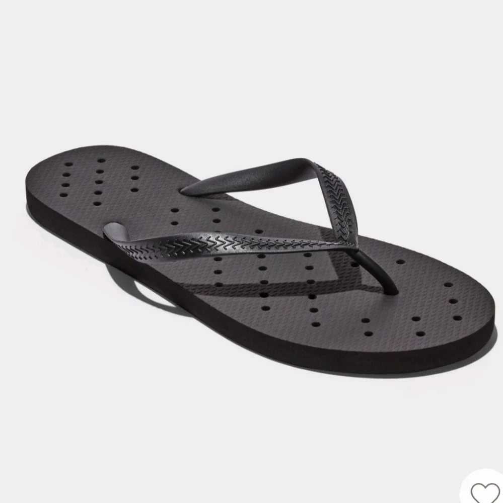 Shower Shoes Black Thong Flip Flop Sandals